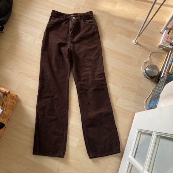 Zara Pants - Zara dark brown wide leg corduroy trousers